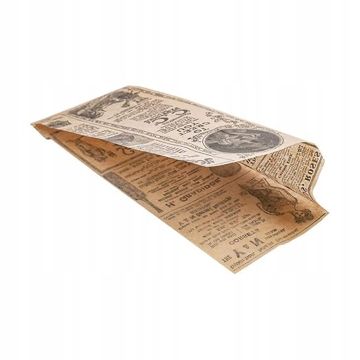 Torebki Papierowe na Hot-Dog Kanapki Kebab Śniadaniowe Eko 100 Szt 9+3x22cm
